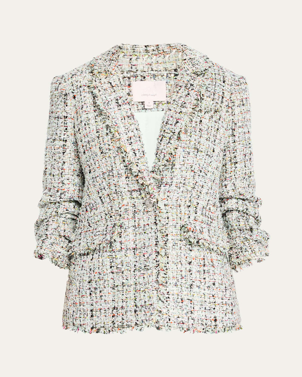 Khloe Single-Breasted Boucle Blazer
